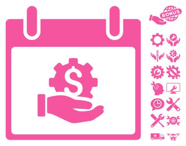 Finansal kalkınma el takvim gün vektör simgesi Bonus ile