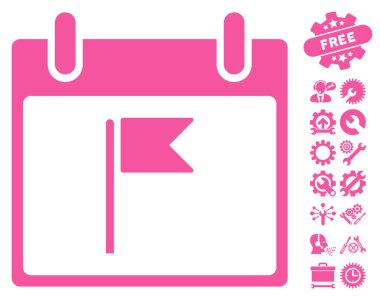 Bayrak takvim gün vektör simgesi Bonus ile