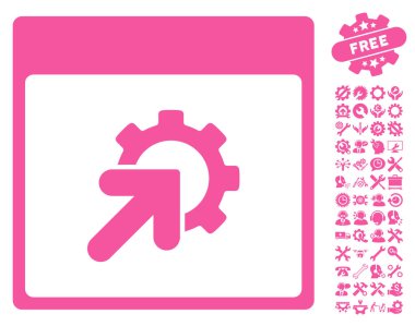 Entegrasyon takvim sayfası vektör simge Bonus ile dişli