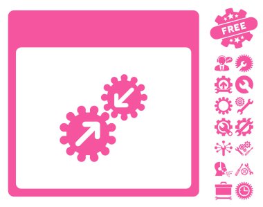 Gears entegrasyonu takvim sayfası vektör simge Bonus ile