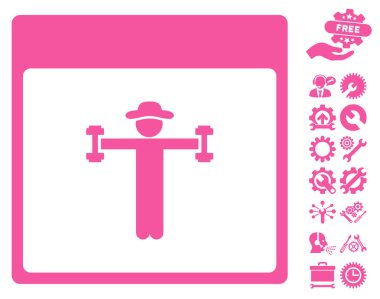 Beyefendi Fitness takvim sayfası vektör simge Bonus ile