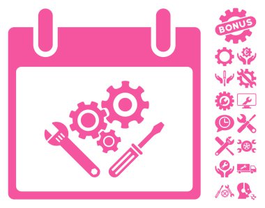 Araç Araçlar takvim gün vektör simgesi Bonus ile