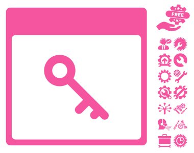 Bonus ile anahtar takvim sayfası vektör simgesi