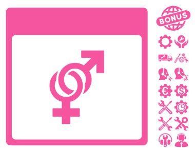 Bonus ile evlilik takvim sayfası vektör simgesi