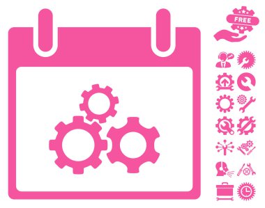 Bonus ile Mekanik vites takvim gün vektör simgesi