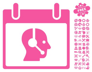 Bonus ile operatör takvim gün vektör simgesi