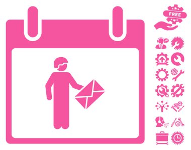 Postacı takvim gün vektör simge Bonus ile