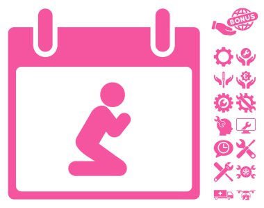 Kişi takvim gün vektör simge Bonus ile dua