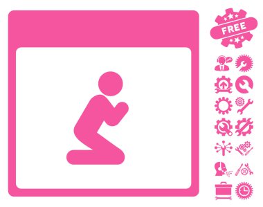 Kişi takvim sayfası vektör simge Bonus ile dua