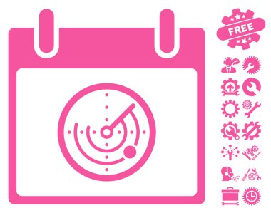 Bonus ile radar takvim gün vektör simgesi