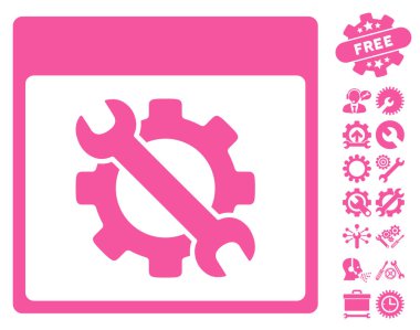 Ayarları araçları ile Bonus sayfa vektör simge takvim