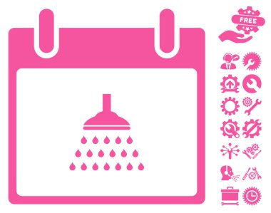 Bonus ile duş takvim gün vektör simgesi