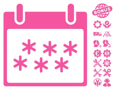 Bonus ile kar takvim gün vektör simgesi