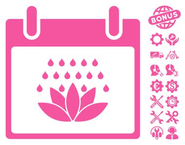 Bonus ile Spa duş takvim gün vektör simgesi