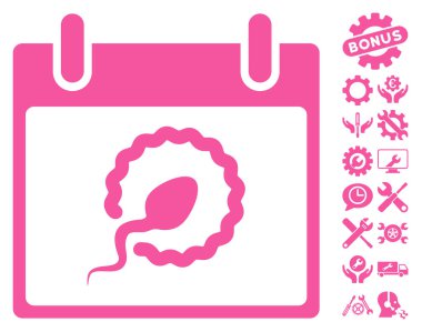 Bonus ile sperm tohumlama takvim sayfası vektör simgesi