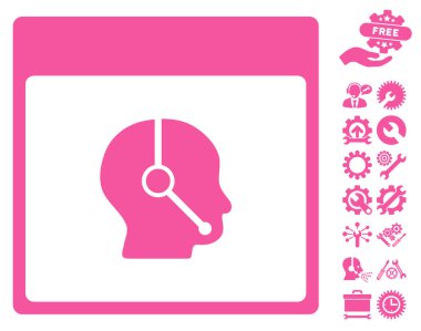 Telefonla satış operatör takvim sayfası vektör simge Bonus ile