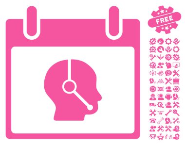 Telefonla satış operatör takvim gün vektör simge Bonus ile