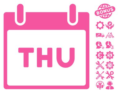 Perşembe Bonus ile sayfa vektör simge takvim