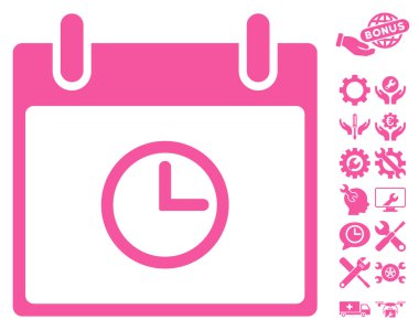 Saat takvim gün vektör simge Bonus ile