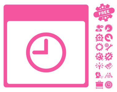 Saat takvim sayfası vektör simge Bonus ile