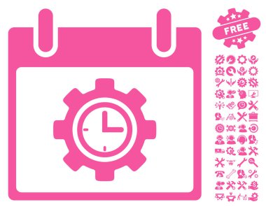 Bonus ile zaman dişli takvim gün vektör simgesi