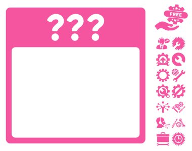 Bonus ile bilinmeyen takvim sayfası vektör simgesi