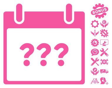 Bonus ile bilinmeyen gün takvim sayfası vektör simgesi