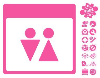 WC kişi ile Bonus sayfa vektör simge takvim