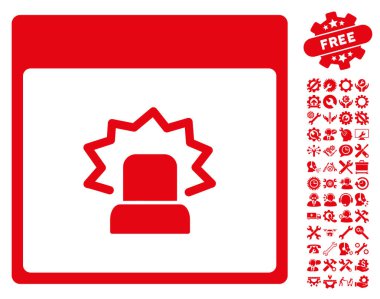 Bonus ile uyarı takvim sayfası vektör simgesi