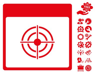 Bullseye takvim sayfası vektör simge Bonus ile