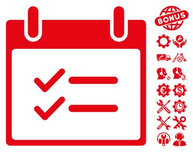 Öğeleri takvim gün vektör simge Bonus ile kontrol