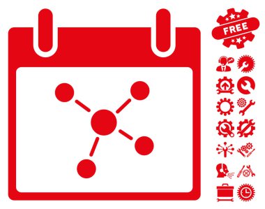 Bonus ile bağlantıları takvim gün vektör simgesi