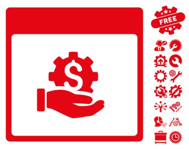 Finansal kalkınma el takvim sayfası vektör simgesi Bonus ile