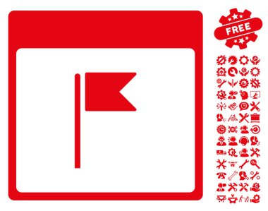 Bayrak Bonus ile sayfa vektör simge takvim