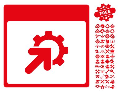 Entegrasyon takvim sayfası vektör simge Bonus ile dişli