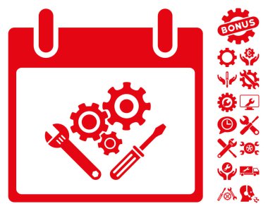 Araç Araçlar takvim gün vektör simgesi Bonus ile