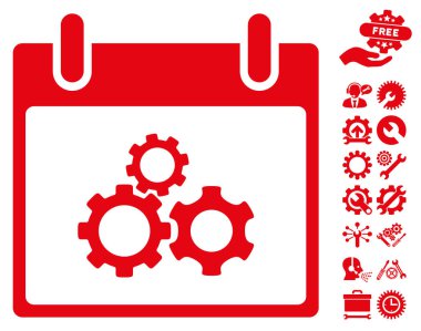 Bonus ile Mekanik vites takvim gün vektör simgesi