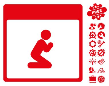 Kişi takvim sayfası vektör simge Bonus ile dua