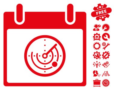 Bonus ile radar takvim gün vektör simgesi