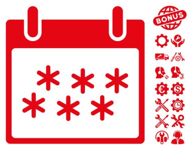 Bonus ile kar takvim gün vektör simgesi