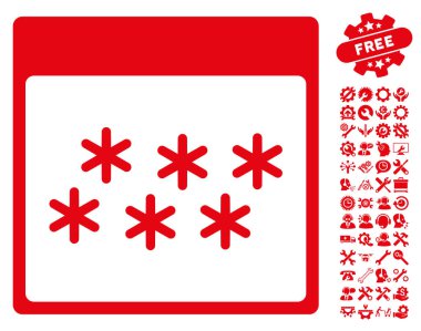 Kar taneleri ile Bonus sayfa vektör simge takvim