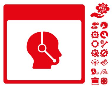 Telefonla satış operatör takvim sayfası vektör simge Bonus ile