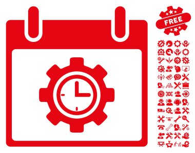 Bonus ile zaman dişli takvim gün vektör simgesi