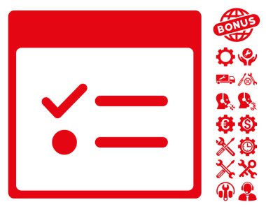 Yapılacaklar öğeleri sayfa vektör simge Bonus ile takvim