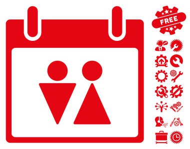 Tuvalet takvim gün vektör simgesi Bonus ile