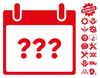 Bonus ile bilinmeyen gün takvim sayfası vektör simgesi