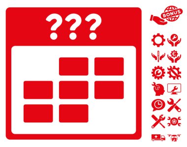 Bonus ile bilinmeyen ay takvimi kılavuz vektör simgesi