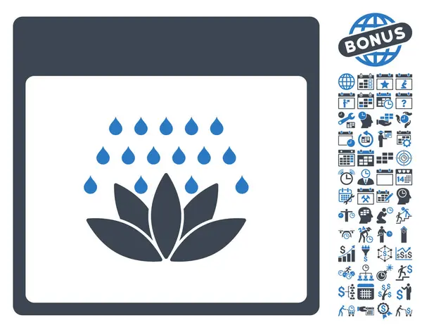 Página de calendario de ducha Spa Vector plano icono con bono — Archivo Imágenes Vectoriales