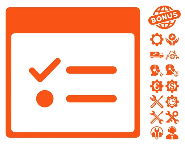 Todo 项目日历页矢量图标与奖金 — 图库矢量图片