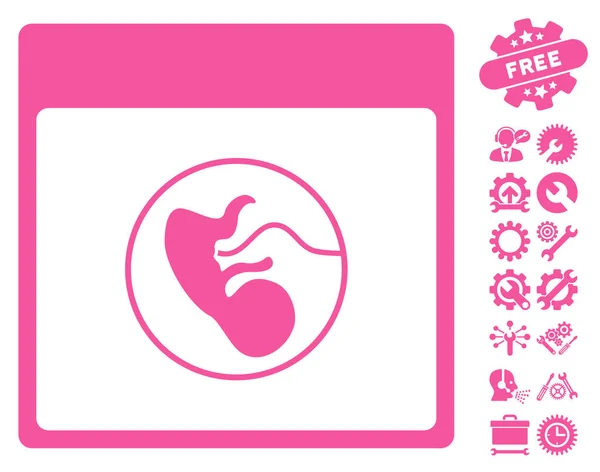 Mänskliga embryon kalenderikonen sidan vektor med Bonus — Stock vektor